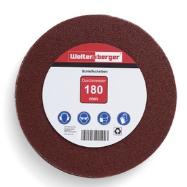 Woltersberger® Pack of 50 Sanding Discs Diameter 180 mm Grit P40, P80, P100, P180, P320 Without Hole in Red Sandpaper Drywall Sanders Long Neck Sanders Sanding Giraffe Set