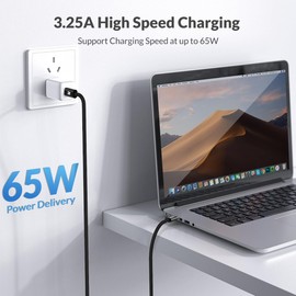 Hichain USB C to USB C Cable 65W High-Speed (2Pack 3FT 6FT) Type c Cable Charger Durable Safe Fast Charging for All Type c Devices Featuring PD Smart Chip 20000+ Durability