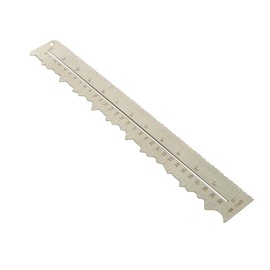 UPTTHOW Stainless Steel Metal Paper Tearing Ruler Craft Ruler for Cutting Paper to Wavy Line Jagged and Irregular Edges 12'' Measuring Tool for Engineering School Office Architect and Drawing-F
