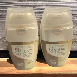 Maybelline 2X MAYBELLINE SUPERSTAY SILKY FOUNDATION, DARK-1, TAN Sealed