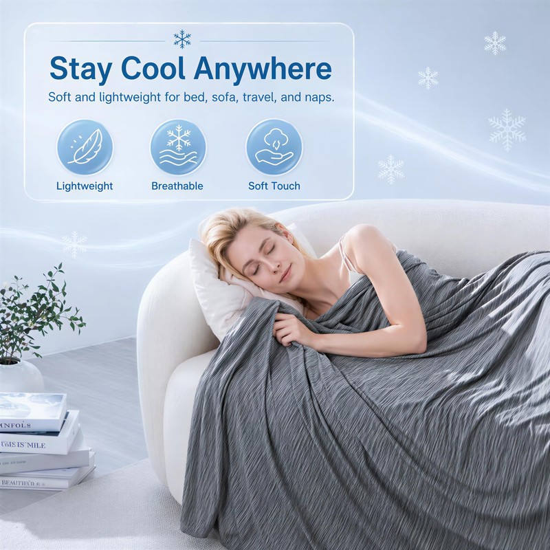 Cooling Blanket for Hot Sleepers, Summer Blanket Keep Cool for