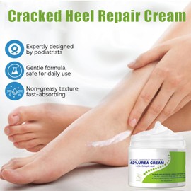 Urea Cream 42 Percent for Feet,42% Urea Foot Cream for Very Dry Feet,Athletes Foot Cream,Cracked Heel Repair Cream,Callus Remover Nourishes Soften,Intensive Moisturizer,Foot & Hand & Elbow-100g