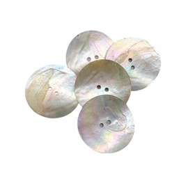 Natural Nacar Pearl Shell Buttons - Nacre - Concha - AKOYA - 2 Holes Round Sewing Buttons - Iridisdent Color - Produced and Shipped from Spain (34 mm)