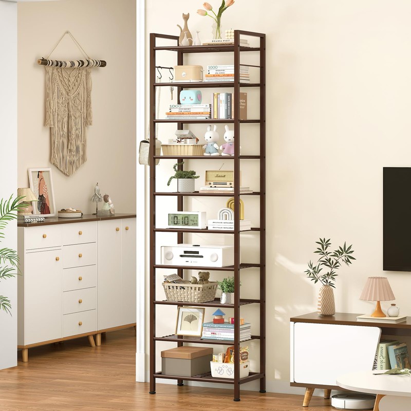 usikey 10 Tiers Narrow Shoe Rack 20-30 Pairs, Sturdy Metal