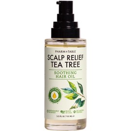 PHARM TO TABLE Aceite Capilar De Árbol De Té Para El Cuero Cabelludo Con Picazón - Enriquecido Con Aceite De Árbol De Té, Menta, Vitamina E Y Aceite De Jojoba, 100 Ml