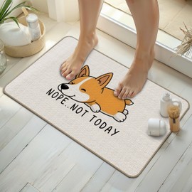 TopXmai Funny Corgi Welcome Doormat 17 x 30 - Corgi Door Decor Rug for Indoor Outdoor,Nope...Not Today Corgi Door Mat,Corgi Dog Welcome Mat for Front Door,Corgi Gifts for Corgi Lovers
