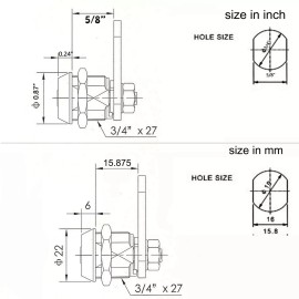 M LOCK Homak Toolbox 5/8" CamLock replacement 90 degree hook cam 4 keys black key cover