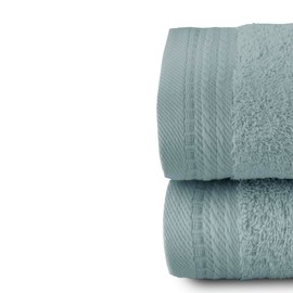 RIZO Top Towel - Set of 2 Bidet Towels - Bath Towels - Small Towels - 100% Combed Cotton - 600 g/m2 - Measure 30 x 50 cm - Aqua Green