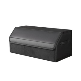 car organizers and storage for SUV,trunk organizer for sedan, leather foldable sleek box with lid,collapsible cargo bins, tool accessories containers,Collapsible Suede velvet (22 inch Covered)