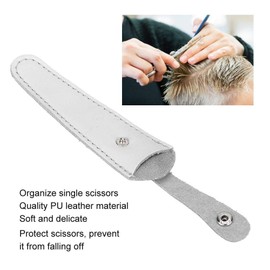 Rotekt1740 Salon Hair Scissor Bag, Scissors Safety Sheath Bag, Professional PU Leather Scissors Bag Portable Scissors Storage Holder, Holster Organizer Hairdressers Tools(White)