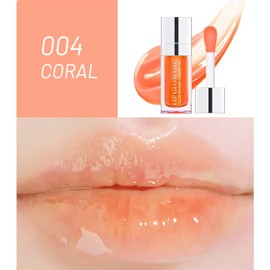 Bluemega Plump Lip Glow Oil Lip Gloss Crystal Jelly Lip Care Oil Aceite Labial Hidratante Pulido Sexy Lip Tinted Lip Plumper Pulido Lápiz Labial Antiadherente, Gran Cabeza de Cepillo