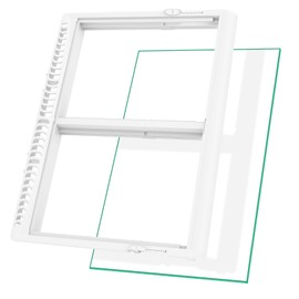 UPGRADED 240364787 Refrigerator Crisper Drawer Cover with 240350608 Crisper Glass Replacement Compatible with Frigidaire kenmore Refrigerator Drawer Replacement, Fridge Crisper Pan Drawer Cover