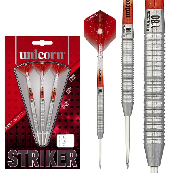 Unicorn Unisex's Striker Type 1 80% Tungsten Steel TIP Darts, Red, 20g