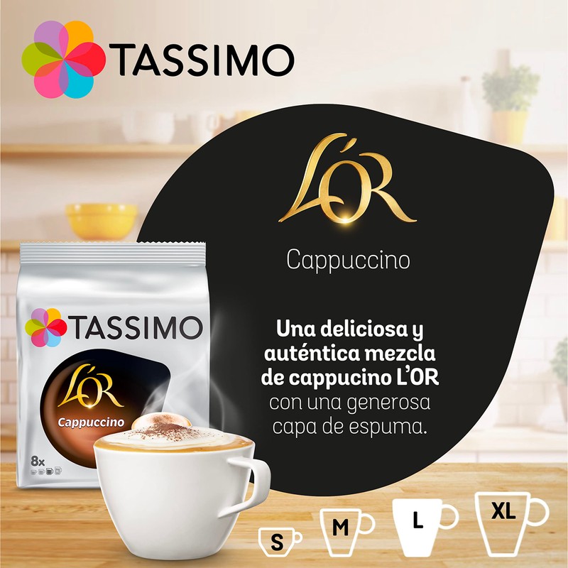 Tassimo L'Or Cappuccino 8 Discs Roasted Coffee + 8 Discs