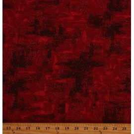 Hoffman California Fabrics Cotton Gold Metallic Glitter Painted Streaks Red Fabric Print by Yard D415.35