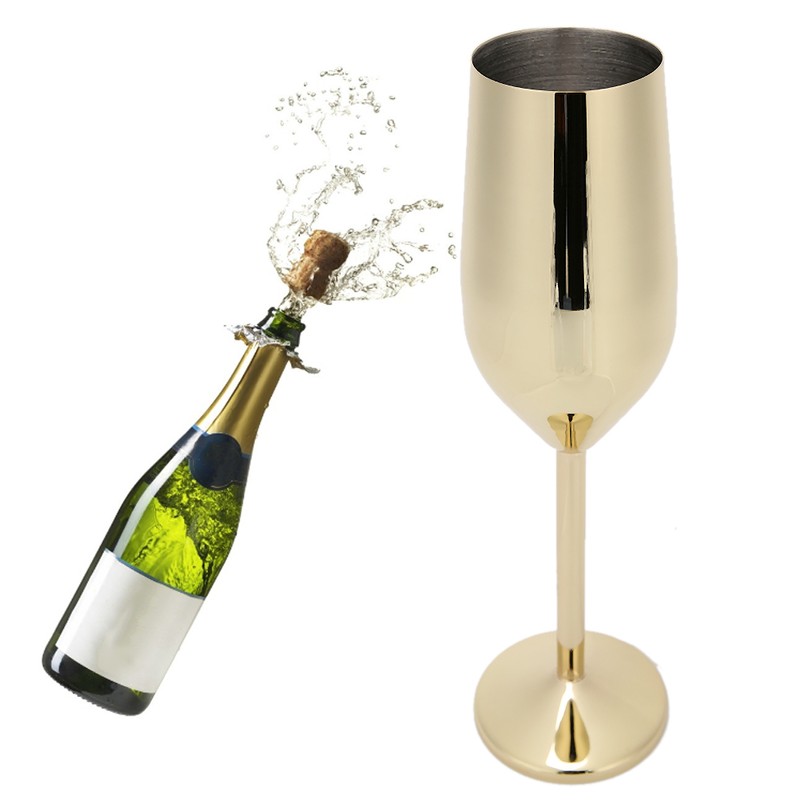 304 Stainless Steel Wine Goblet Champagne Glasses Drinking Cups 220ML