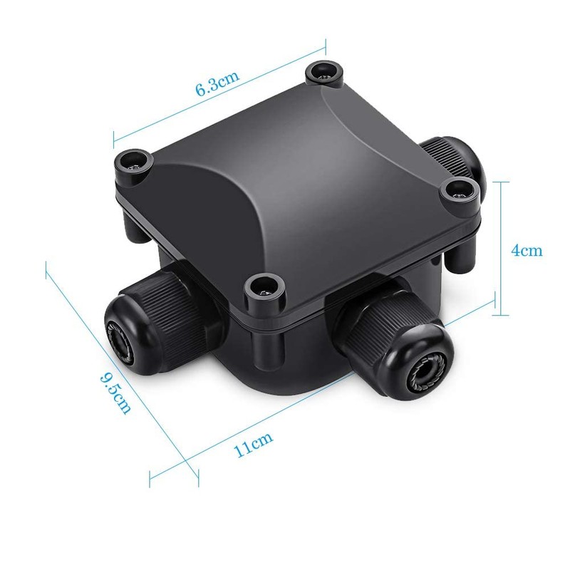 Waterproof Junction Box, IP68, 3-Way Outdoor Cable Connectors,Outdoor/External Electrical Light