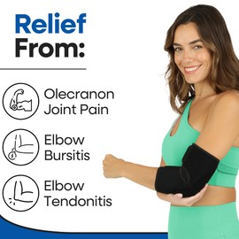 Soft Elbow Pad For Bursitis & Elbow Tendonitis Relief Wrap | Padded Compression Sleeve for Bursitis | Tendonitis Relief Wrap Pads | Tennis Elbows Brace for Women Men | Arm Cushion Brace | Small / Med