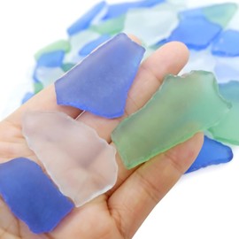 14oz Frosted Sea Glass Pieces for Crafts Frosted Flat Glass, Sea Glass Vase Fillers for Crafts Beach Glass Large Sea Glass Pieces Vase Fillers for Weddings Home Decor Sea Glass for Crafts Bulk