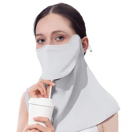 Famimor Women's Face Cover, UV Protection, Cool to Contact, -5°C, Drink Drinks, Face Mask, Neck Guard, UPF 50+, 360° Face & Neck Sunburn Protection, Smooth Fabric, For Sports, Golf, Tennis, Bicycle,