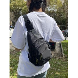 JENAGREEN Waterproof Sling Backpack Crossbody Sling Bag for Women Men, Multipurpose Travel Hiking Adjustable Chest Bag Casual Daypack with Pocket