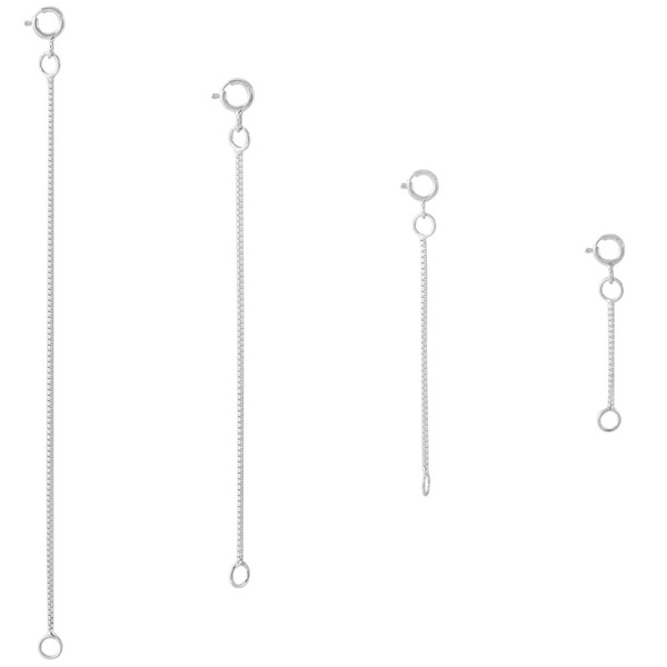 Beebeecraft 4Pcs 4 Sizes Rhodium Plated 925 Sterling Silver Box