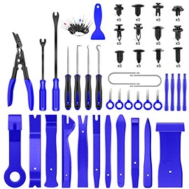 GOOACC 102Pcs Trim Removal Tool, Auto Push Pin Bumper Retainer Clip Set Fastener Terminal Remover Tool Round Handle Crowbar Pry Kit Car Panel Radio Removal Auto Clip Pliers