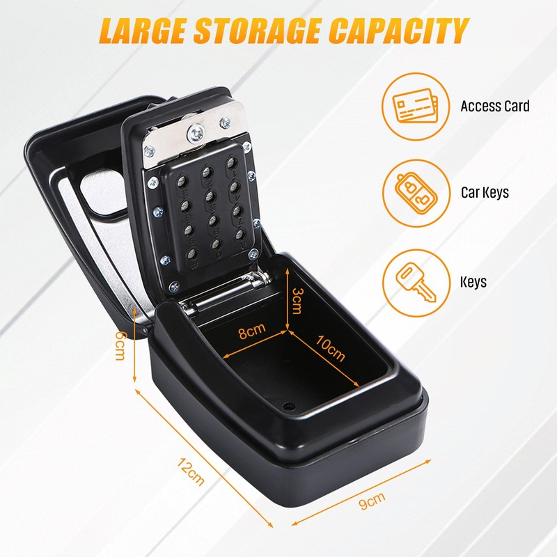 MEETOZ Lock Key Safe Wall Mounted, Waterproof Police Approved Lockbox,