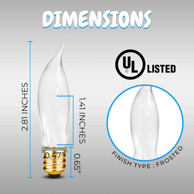 OHLECTRIC CA5 Incandescent Decorative Light Bulb - Flame Shaped Light