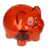 Small Red Clear Plastic Piggy Bank 10cm x 8cm x
