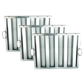 TrueCraftware- Stainless Steel 20" W x 16" H Commercial Kitchen Hood Filter Set of 3- Restaurant Hood Filters Range Hood Filter Range Hood Baffle Grease Filter for Restaurant Kitchen Exhaust Hoods