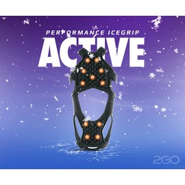 2GO Performance Icegrip Active Spiked Shoes for Jogging, Non-Slip Shoe Spikes, Shoe Claws, Crampons, Snow Spikes, Snow Chains for Shoes, Optimal Grip on Ice and Snow, Size XL