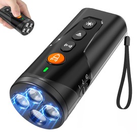 Dispositivo antiladridos ultrasónico 3X para Perros, 4 Modos con 3 emisores y luz LED para silenciar a los Perros de los vecinos, Seguro para Uso en I