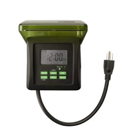 Woods 50015WD Outdoor 7-Day Heavy Duty Digital Plug-in Timer, 2 Grounded Outlets, Perfect for Automating Holiday/Christmas Lights, 3/4 Horsepower; 15-Amps/ 1875-Watts/ 125-Volts/ 60-Hertz