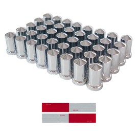 WAITTON 40Pcs Semi Trucks Lug Nut Covers, 33mm Nut Covers Chrome ABS Plastic Anti-Rust Flange Push-on Wheel Nut Caps, Lug Nut Covers for Semi Trucks Trailer