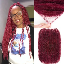 18 Inch Human Afro Kinky Hair Bulk for Twists Bundles Afro Kinkys Bulk Human Hair for Dreadlock Extensions Repair Locs Twists and Braids 40 Gram/Bundles 100% RealHair for Locs (Natural Black, 18inch)