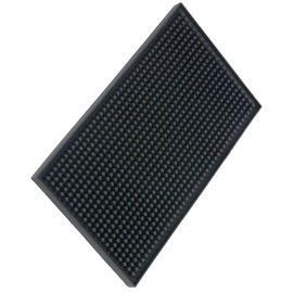 XieNie Bar Mat 6 x 12 Small Black, Coffee Mat for Home Bar, Bar Service Spill Mat for Cocktail Bartender Kitchen Countertop, PVC Counter Top Cup Mats Glasses Drying Mat, 1PCS