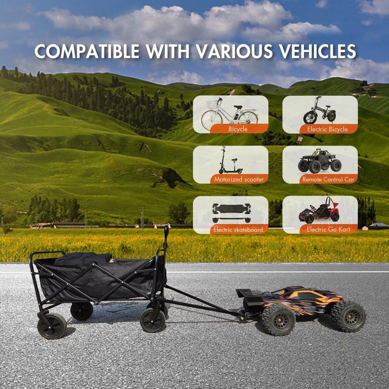 Bike Trailer Connector, Portable Folding Bicycle Trailer with Quick Release