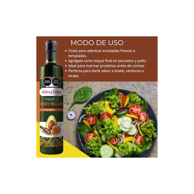 Vinagreta Mostaza y Miel 250 ml Hass&Hass - Vinagreta para