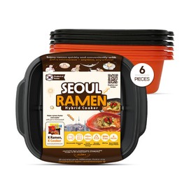 Seoul Ramen Hybrid Cooker | Microwave Ramen in 6 Minutes | Perfect for Korea Ramen, Small Kitchen, or Office | Dishwasher-Safe, Microwaveable, BPA-Free (6 Pack) (Mix)