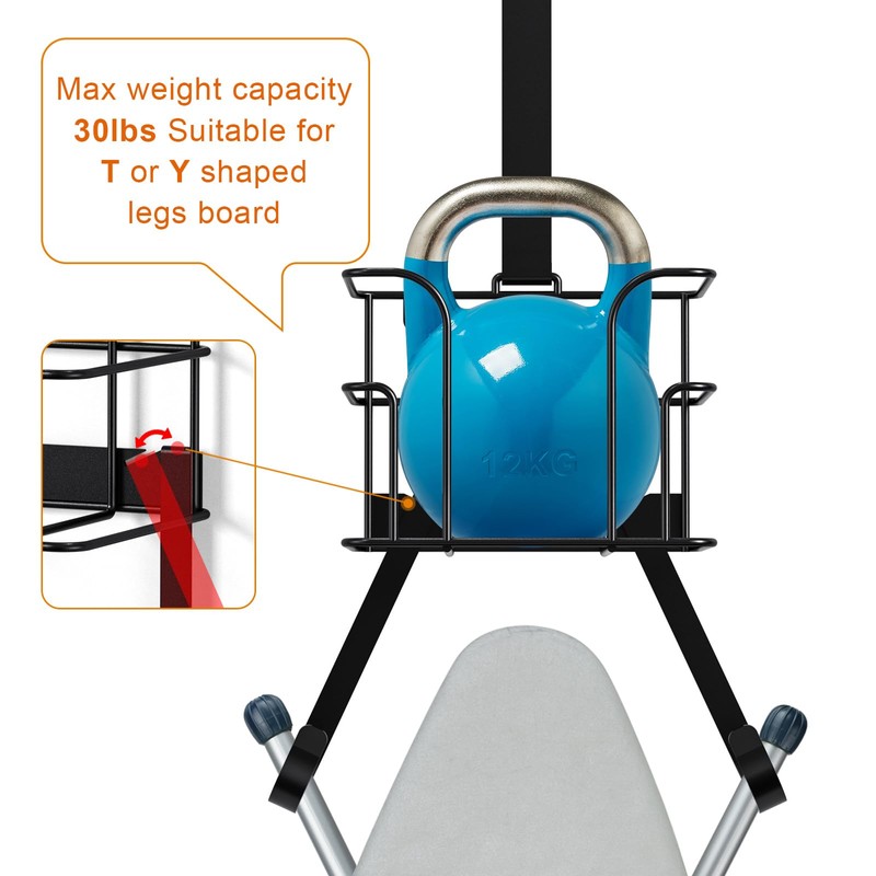 ORLESS Over The Door/Wall Mount Ironing Board Hanger, Laundry Room