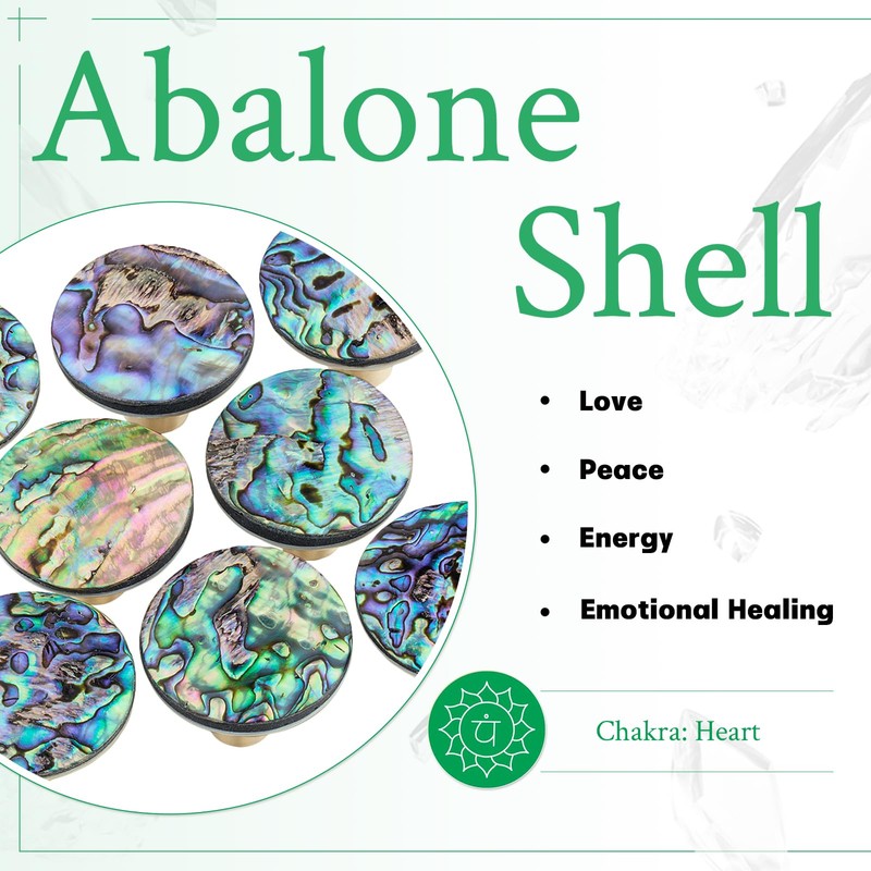 mookaitedecor Set of 4 Abalone Shell Cabinet Knobs with Screws,