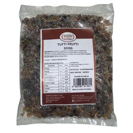 Bakers Street Tutti Frutti 500g / Mix Glace Fruit Natural - Tutti Frutti Sweetened and Vibrant Fruit Cubes for Baking, Desserts, Ice Cream Toppings, Cakes & Festive Recip