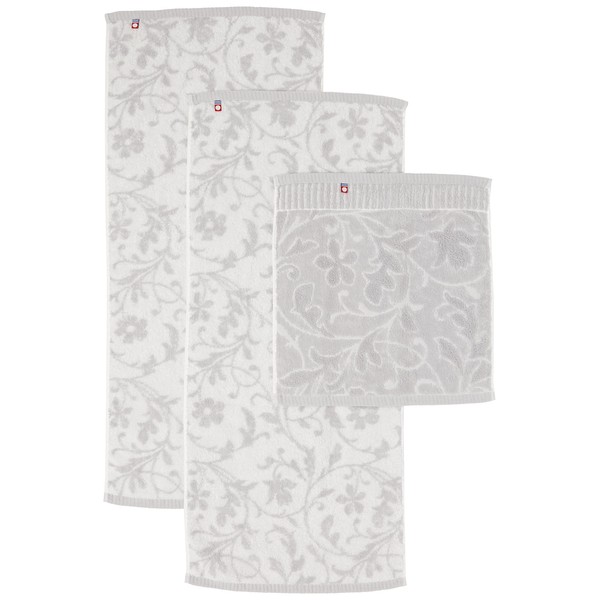 Hayashi SI200329 Towel Gift Set, Gray, Face Towel, Approx. 13.4 x 29.5 inches (34 x 75 cm), Hand Towel, Approx. 13.4 x 13.8 inches (34 x 35 cm), Shikoku Imabari, Hanaori - Kaori SI200329