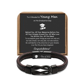 JoycuFF 2025 High School College Graduation Gifts for Him Men Class of 2025 Knot Bracelet