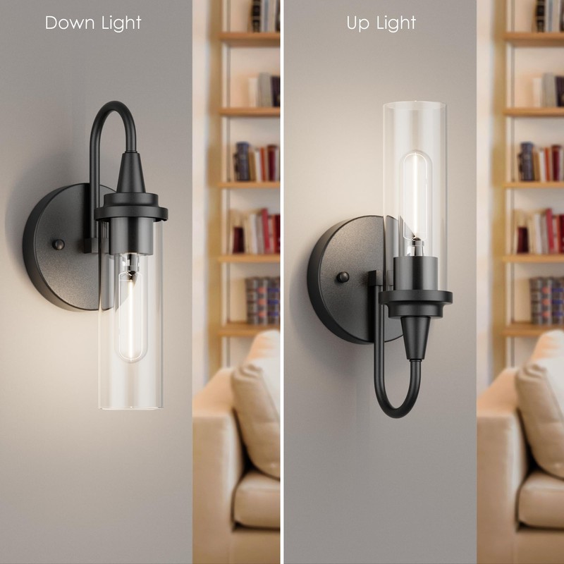 Aipsun Black Wall Sconces Set of Two, Sconces Wall Lighting