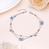 HOOHWE Sterling Silver Ankle Bracelets For Women Butterfly Anklets For