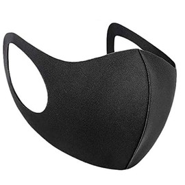 Komonee Adults Washable Reusable Black Face Mask Dustproof Cloth Mouth Cover Covering For Men Women Outdoors Indoors Cycling Ski Protection (Pack Of 5)