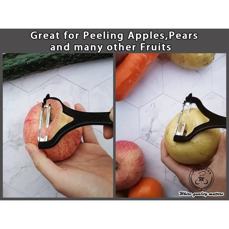 Starchef Y-Shape Peeler Slicer,Vegetable Fruit Peeler Slicer,One-Piece Design,Black/Green