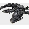 FlexiMech Zombie War Dragon 3D Printed Onyx Black Reptile Articulated